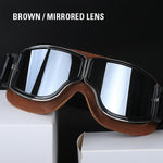 Vintage Style Leather Motorcycle Goggles