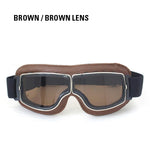 Vintage Style Leather Motorcycle Goggles