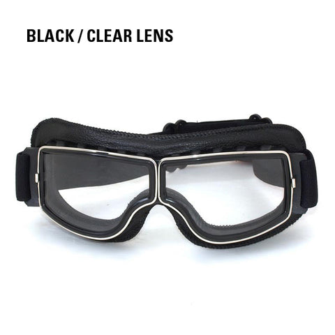 Vintage Style Leather Motorcycle Goggles