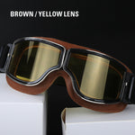 Vintage Style Leather Motorcycle Goggles
