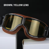 Vintage Style Leather Motorcycle Goggles