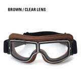 Vintage Style Leather Motorcycle Goggles