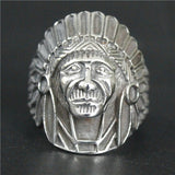 316L Indian Chief Biker Ring (Stainless Steel)