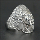 316L Indian Chief Biker Ring (Stainless Steel)